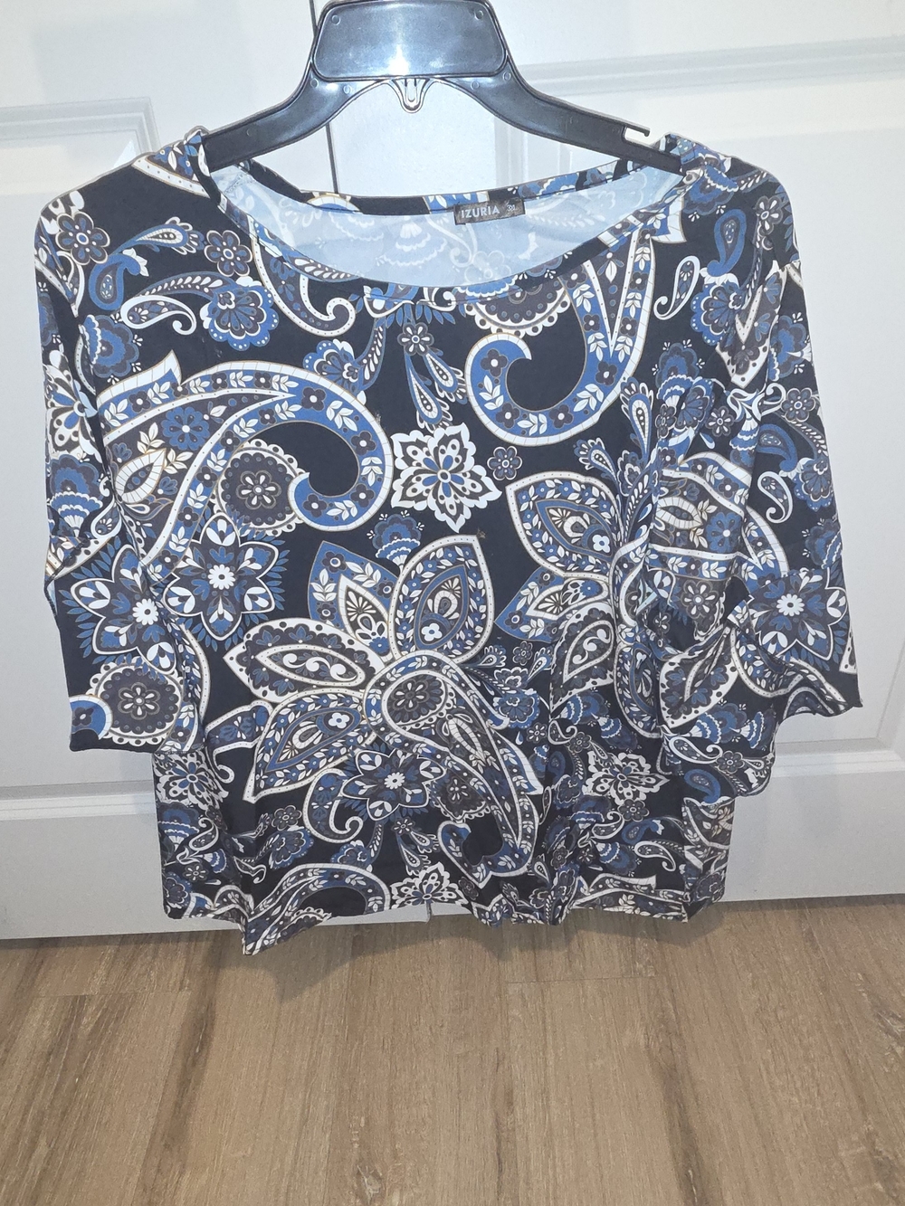 Izod Blue & Black Paisley Short Sleeve Tee
